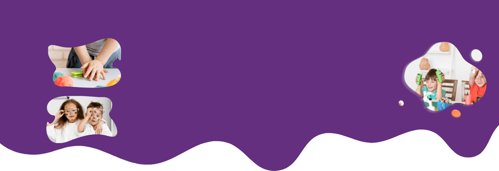 Purple abstract shape with wavy edges on a white background.