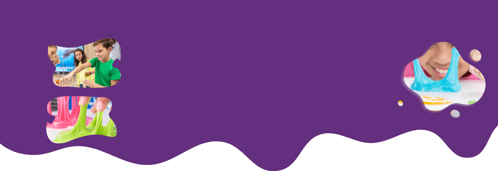 Abstract purple shape with black wavy bottom edge.