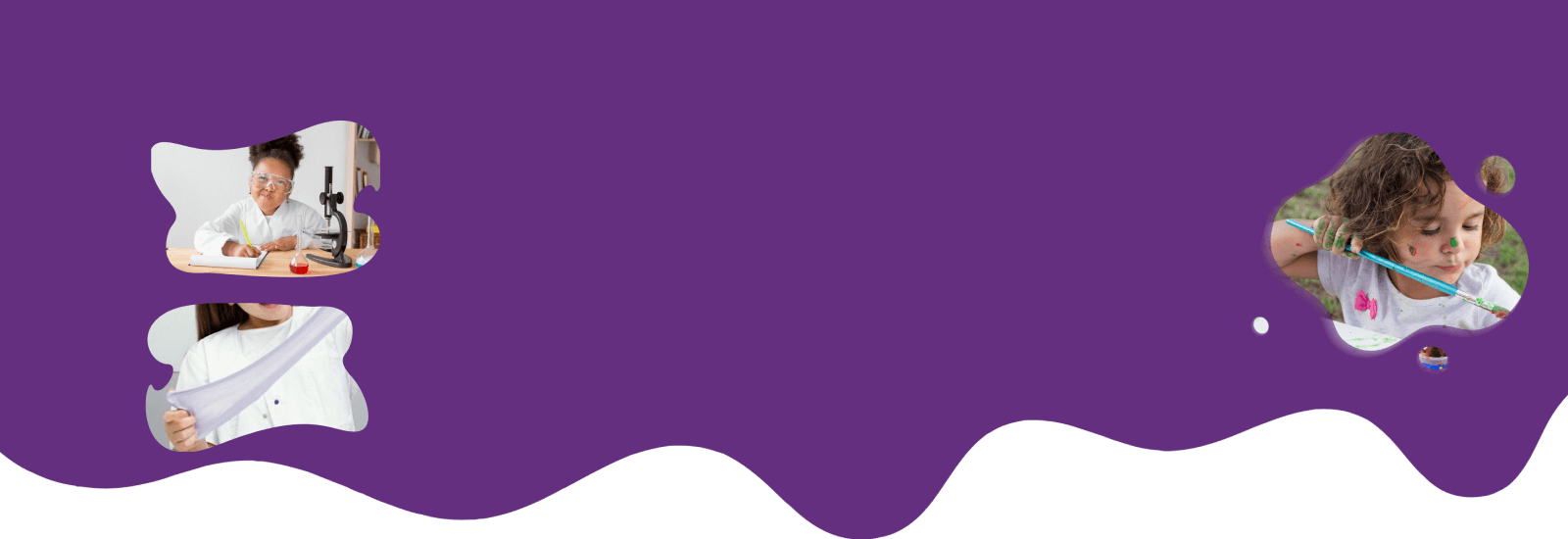 A purple background with wavy black shapes at the bottom.