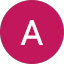Pink circular profile icon with white letter A